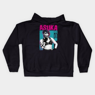 Asuka Kanji Neon Distressed Portrait Kids Hoodie